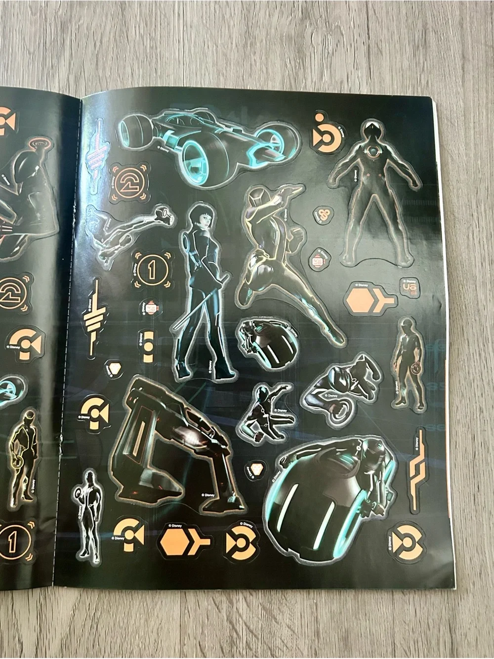 Disney TRON Legacy Battle on the Grid Sticker Book Glow in the Dark 40+ Stickers